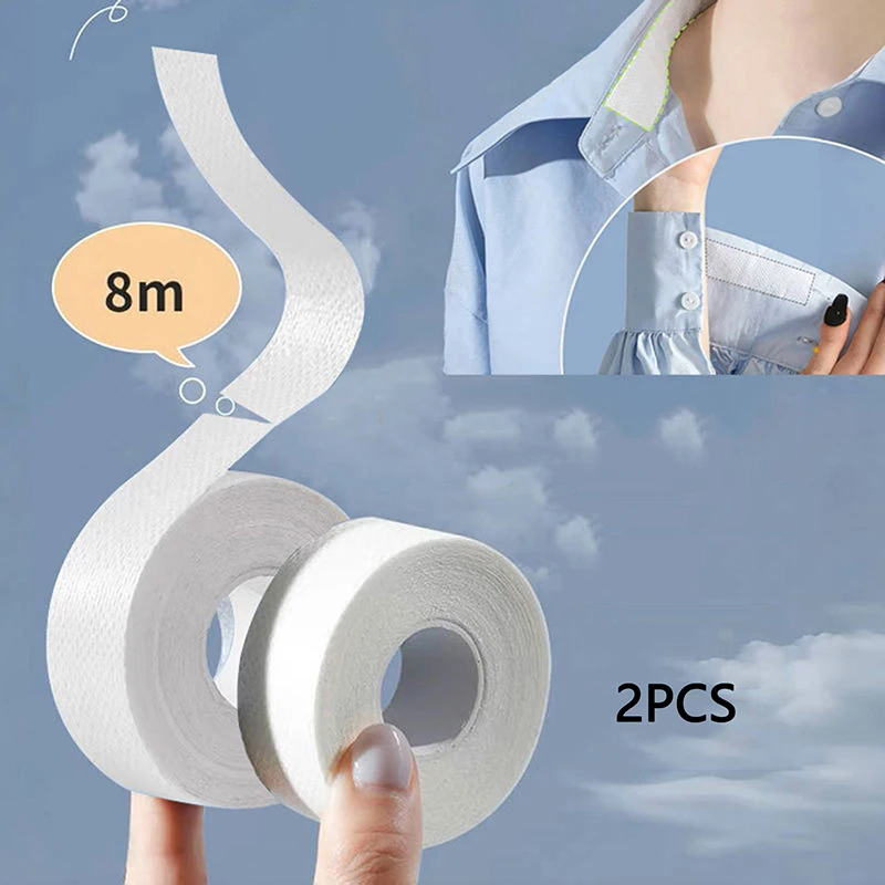 2 لفة طوق امتصاص العرق وسادة المتاح ذاتية اللصق تنفس منصات العرق تي شيرت أبيض طوق الرقبة قبعة ماصة ملصق