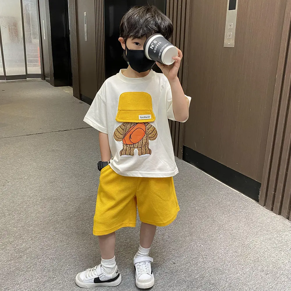 

Cartoon Print T-shirt Clothes for Boys Children's Top Bottom Set Clothing Clothing Fashion Toddler Boy 7 8 Years Child Kids 14 4