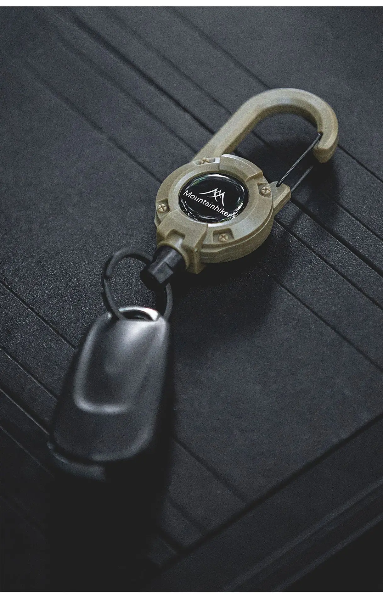 Einziehbare Hochleistungs-Zugrolle mit Karabiner, starkem Stahlseil, Schnalle, Feder-Schlüsselring, Outdoor-Sport-Zubehör, Schlüsselanhänger-Werkzeug – Detail 12