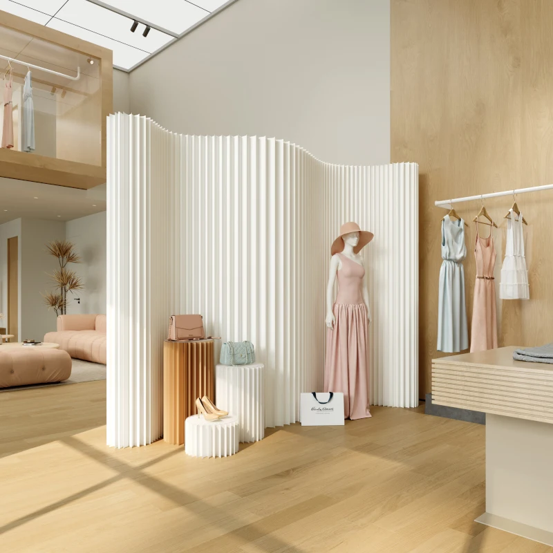 Retractable Kraft Paper Honeycomb Partition Wall Portable Folding Accordion Room Divider For Exhibition Backdrop Display
