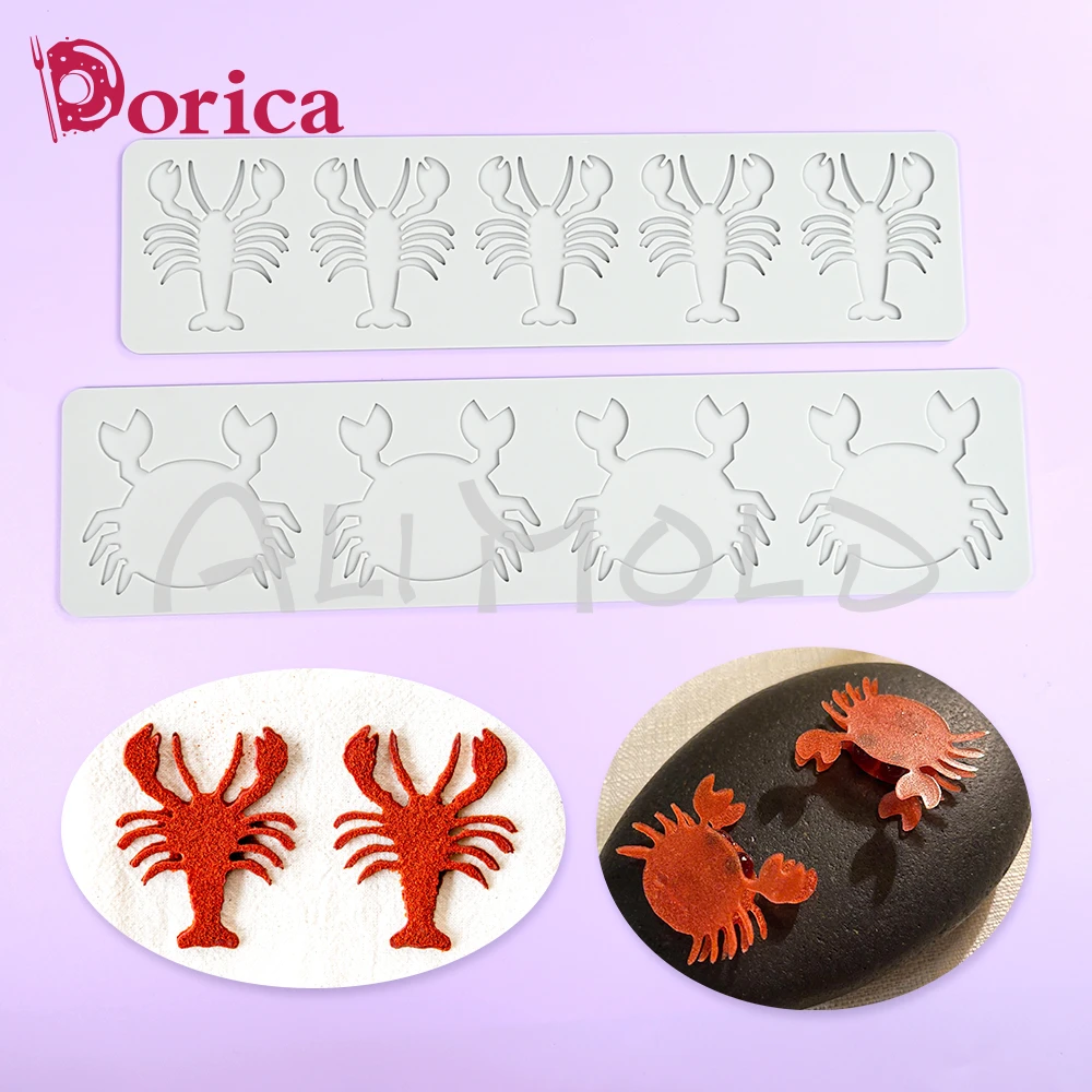 Lobster/Crab Design Silicone Mold DIY Sugarcraft Chocolate Fondant Lace Mat French Dessert Cake Decorating Tool Kitchen Bakeware