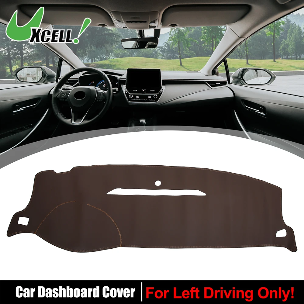 

UXCELL Car Dashboard Cover Mat Faux Leather for Chevrolet Silverado 2007-2013 Brown