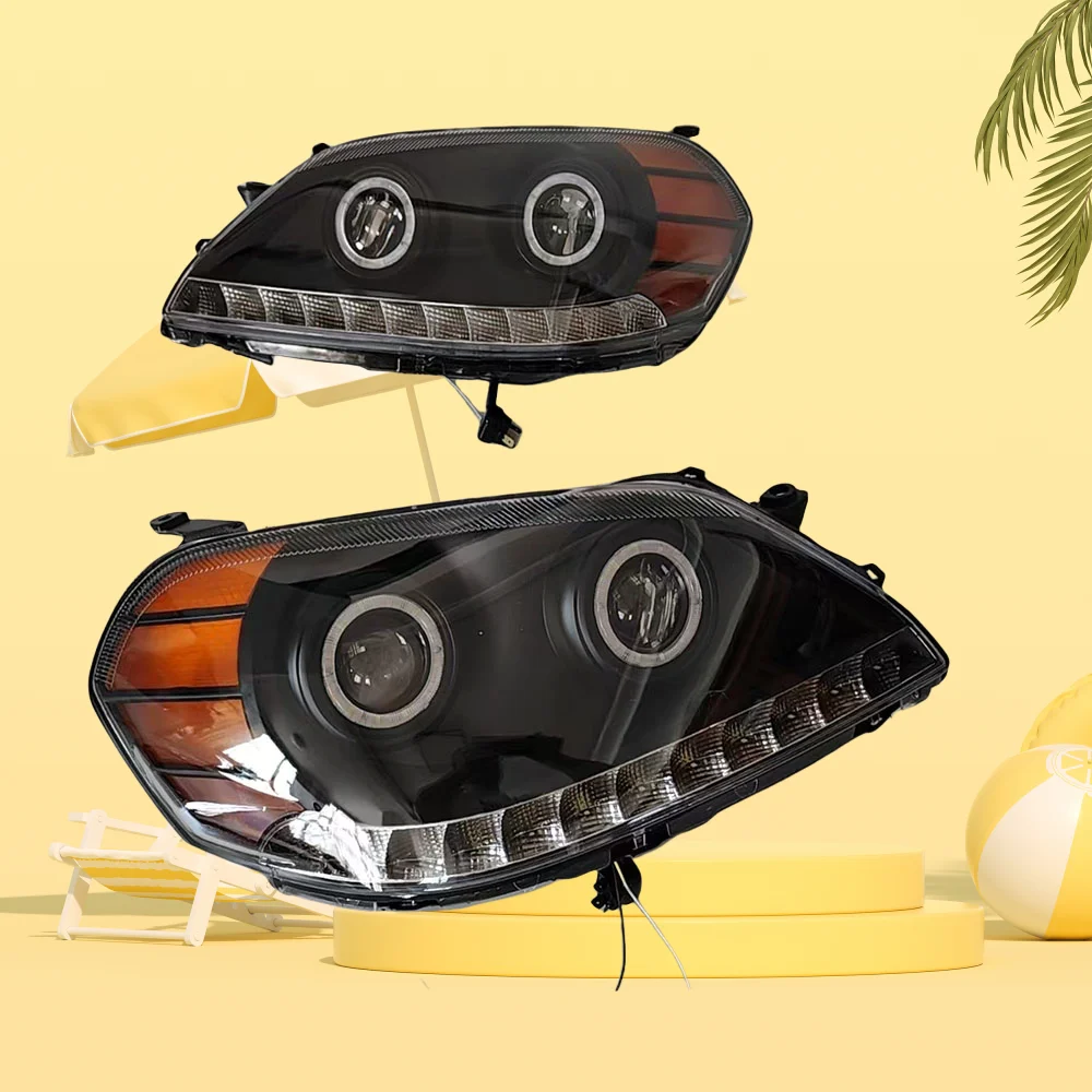 Suitable for Toyota MARKII GX110 2005 model black LED modified front headlight pair