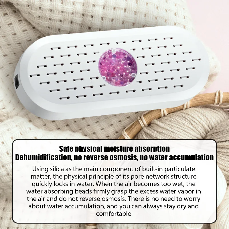 Portable Dehumidifier Reusable Home Mini Dehumidifier Bedroom Office Closet Shoes Cabinet Moisture Absorber Small Dehumidifiers