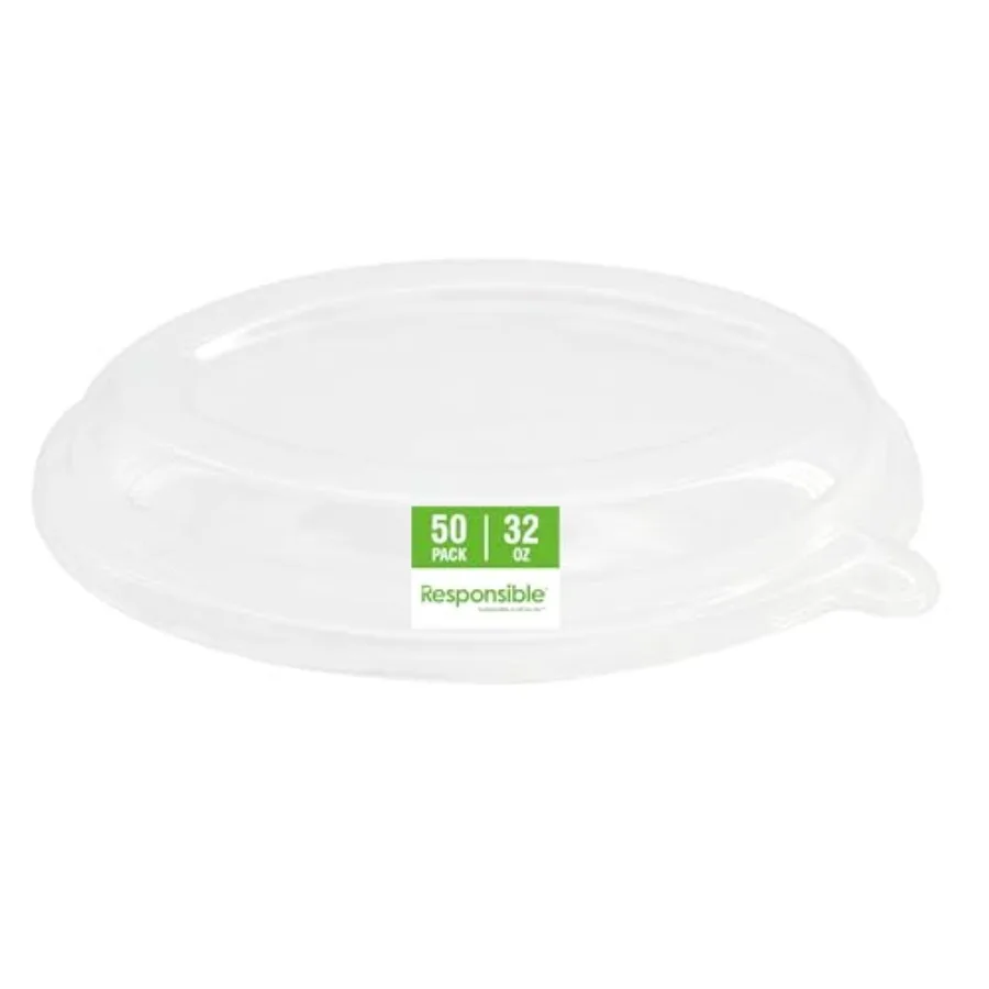 Oval Bowls I Burrito Bowl Lids I Extra Strength I NO-PFAS 50 Count