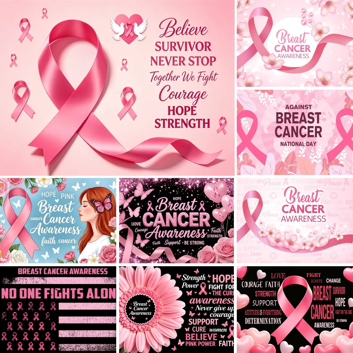 Décor de fond pour la sensibilisation au cancer du sein, ruban rose, espoir, activités caritatives, bannière de fête, toile de fond pour la Journée nationale du 18 octobre