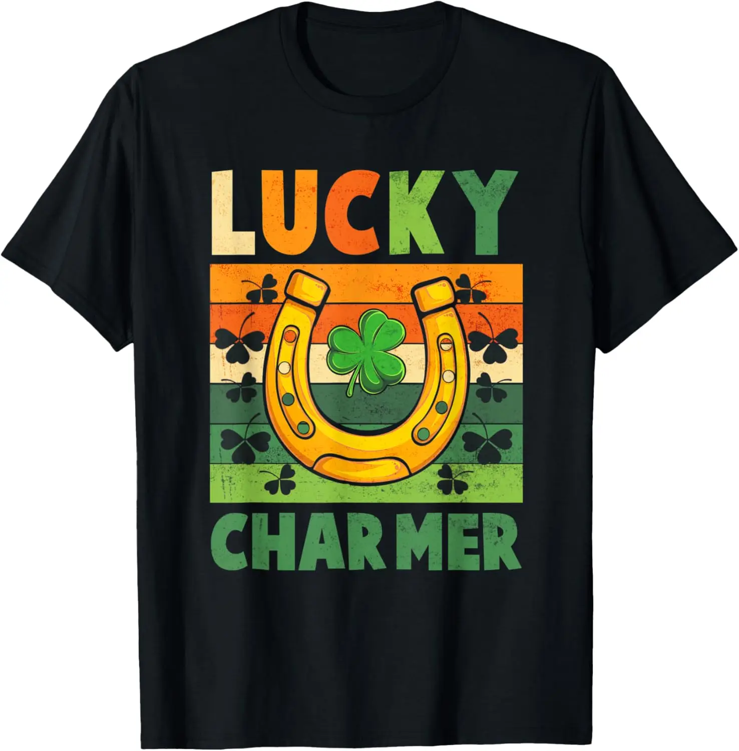 

Vintage Lucky Charmer Shamrock St Patrick'S Day Horse Lover T-Shirt