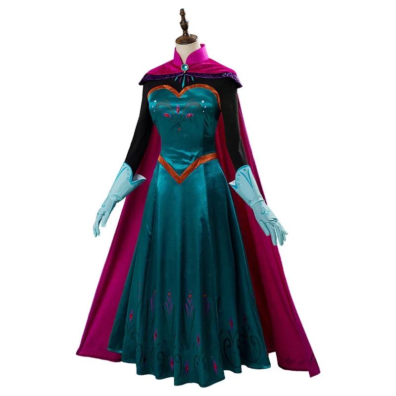 

RT01 Movie Queen Elsa Cosplay Costume Women Princess Coronation Dress Cloak Outfits Adult Girls Halloween Carnival Role Play&Gf1