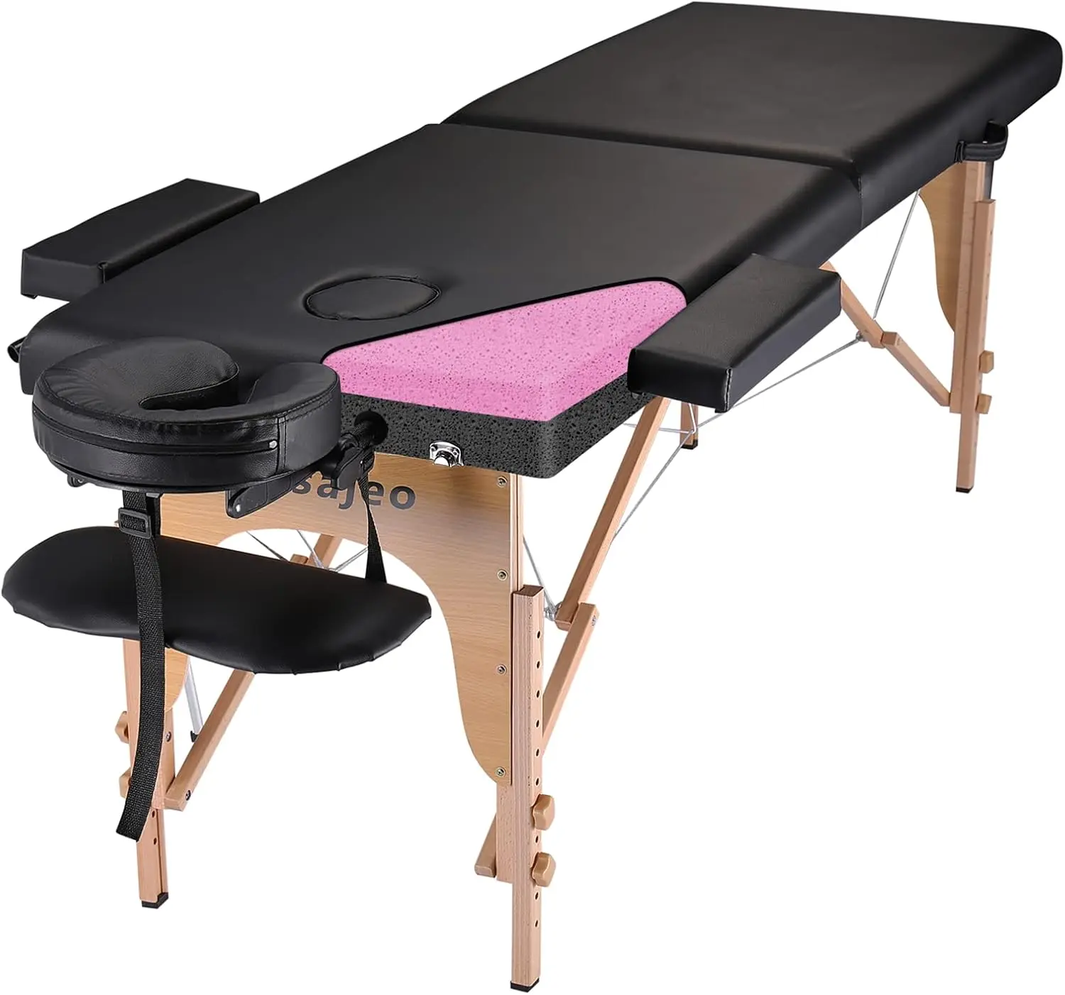 

Professional Massage Table Portable Massage Bed For Spa Salon Tattoo Esthetician Lash Reiki, Adjustable Height 84"" Long & 500