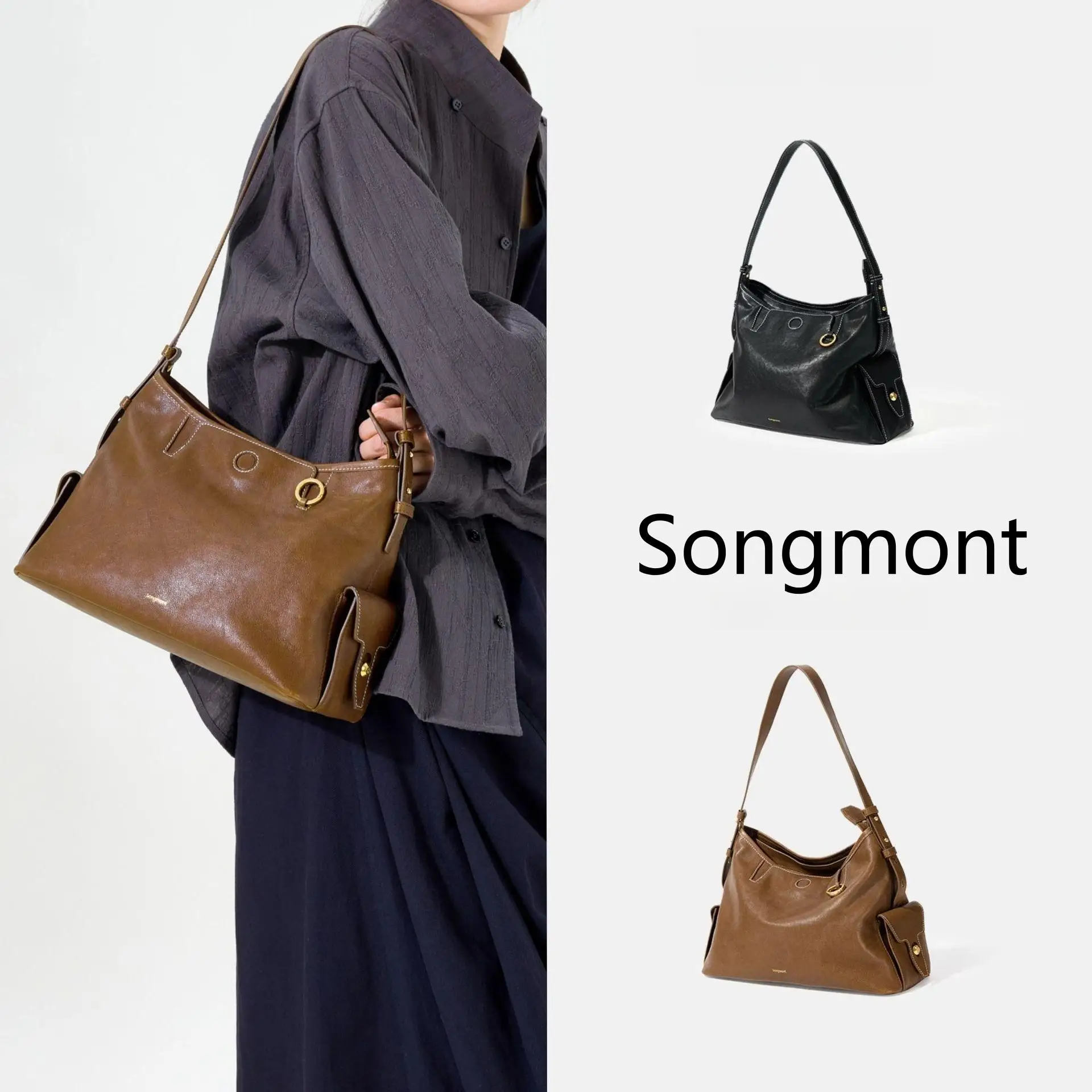 

Songmont Women's Leather Shoulder Bag - Chic Crossbody Purse for Commute, Luxury Minimalist & Professional