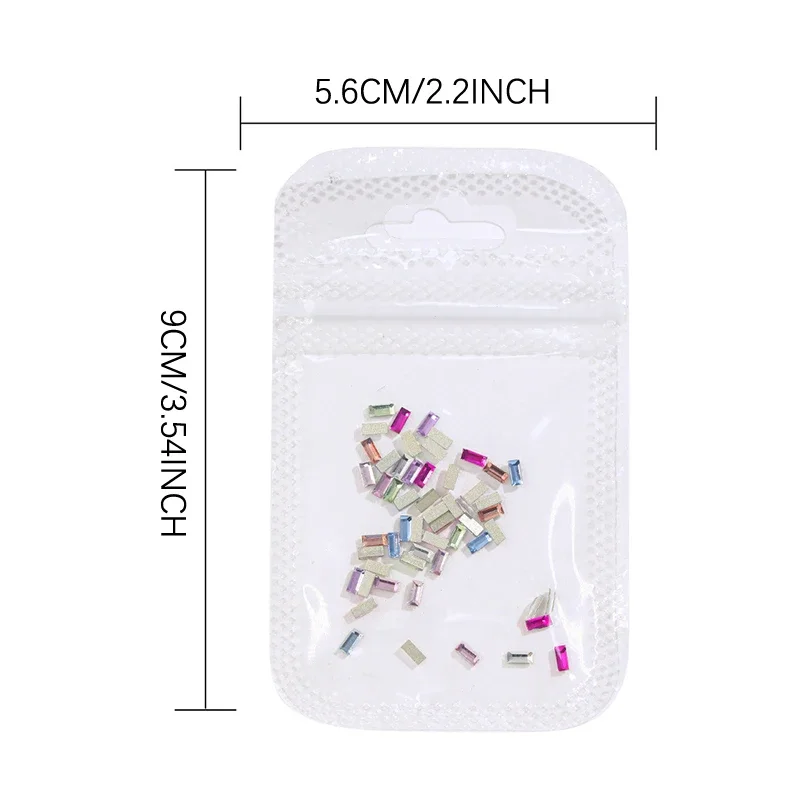 50 pçs mini arte do prego strass resina de cristal flatback diamantes retângulo brilho diy luxo manicure decoração