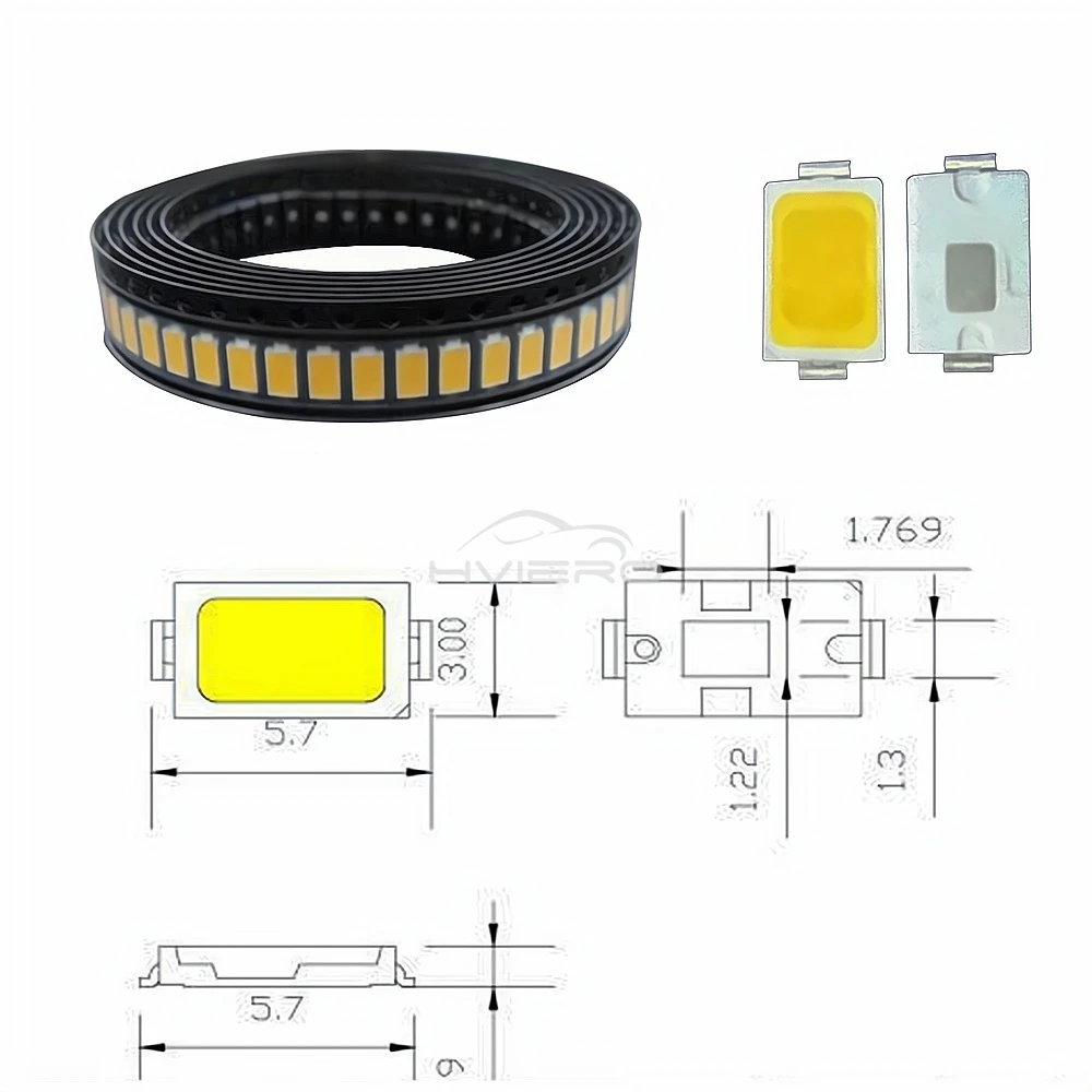 200 قطعة مصلحة الارصاد الجوية SMT 5730 رقاقة 6000-6500 كيلو الترا برايت الدافئة الأبيض الأحمر الأزرق Led الثنائيات الباعثة للضوء سطح جبل ديكور المنزل ذاتي الصنع