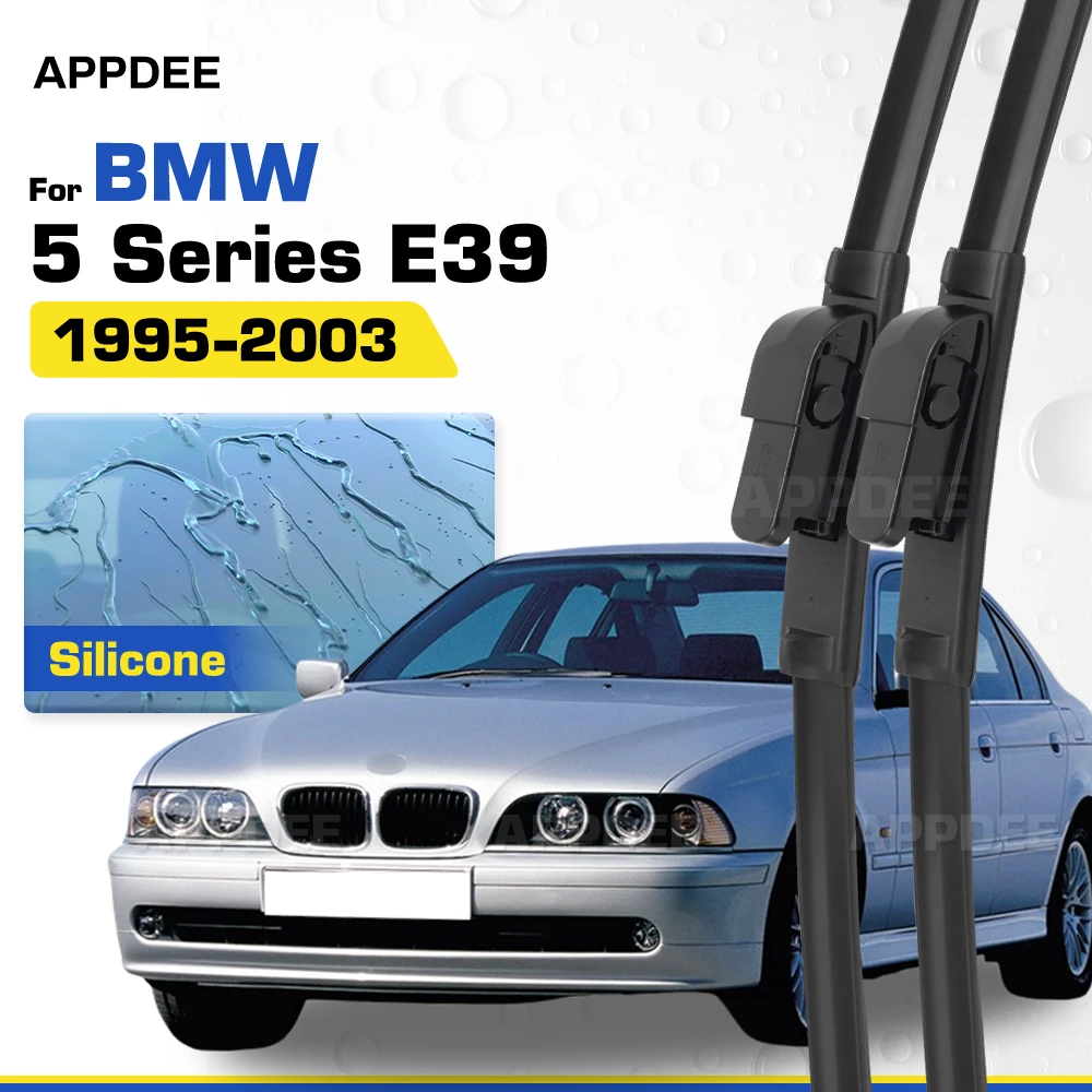 Silicone & Rubber LHD&RHD Front Wiper Blades Set For BMW 5 Series E39 1995-2003 Coated Windshield Windscreen Window Brushes