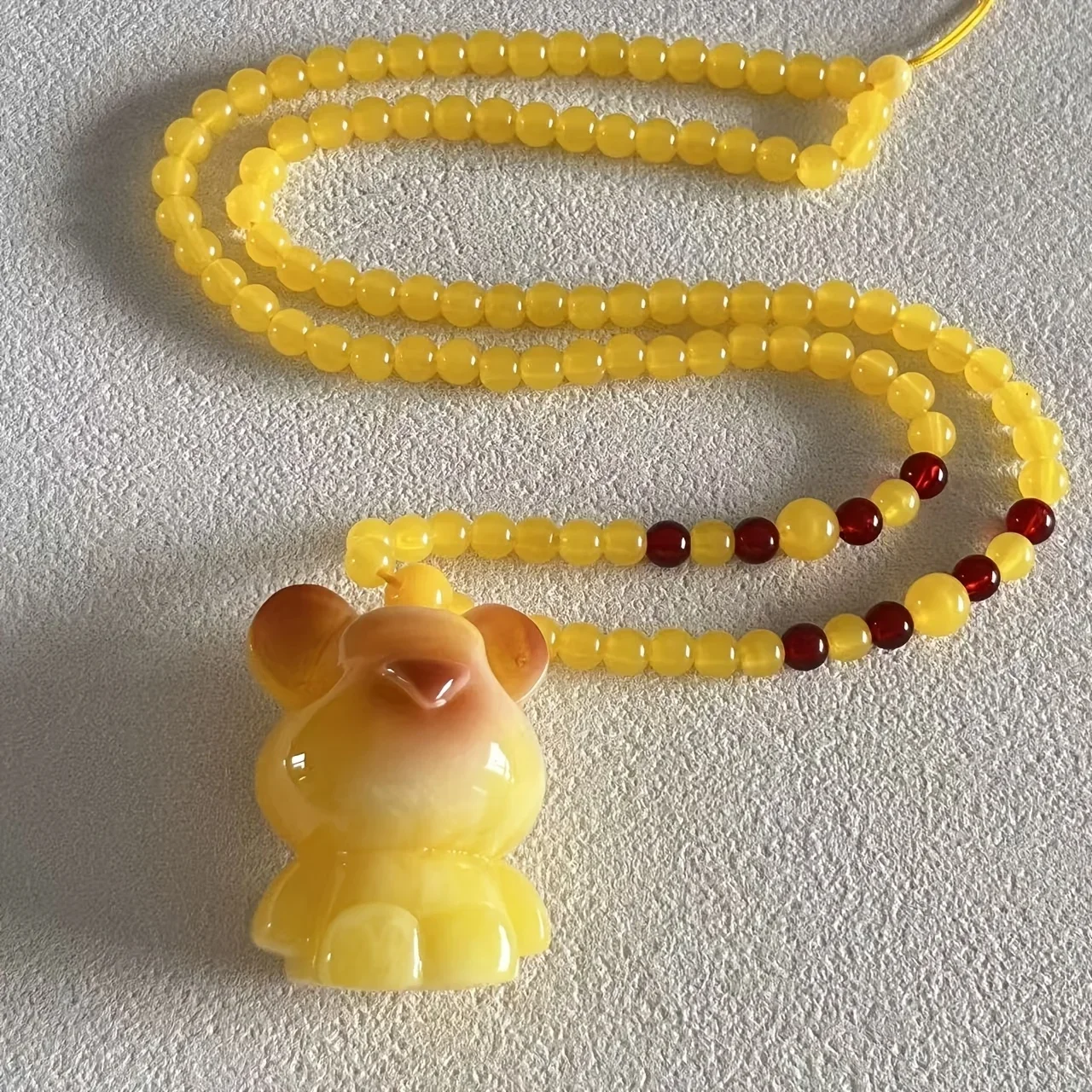 Chicken Oil Yellow Old Wax Violent Bear Extended Simple Design Sweater Chain Violent Bear