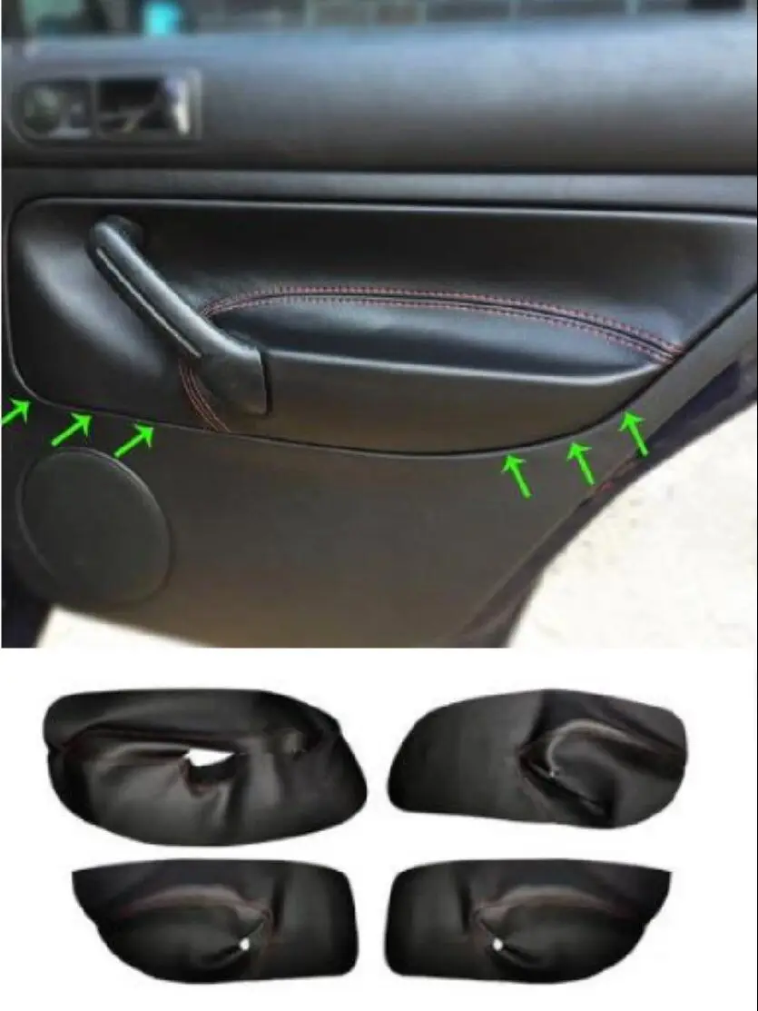 Microfiber Door Panels Armrest Leather Cover For VW Golf 4 Bora Jetta A4 MK4 1998 1999 2000 2001 2002 2003 -2005 Car Interior