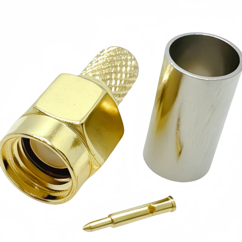 New SMA  Male Plug Female Jack /RP RF Coax Connector Crimp For LMR100 RG174 RG316 Cable Straight Goldplated Adapter