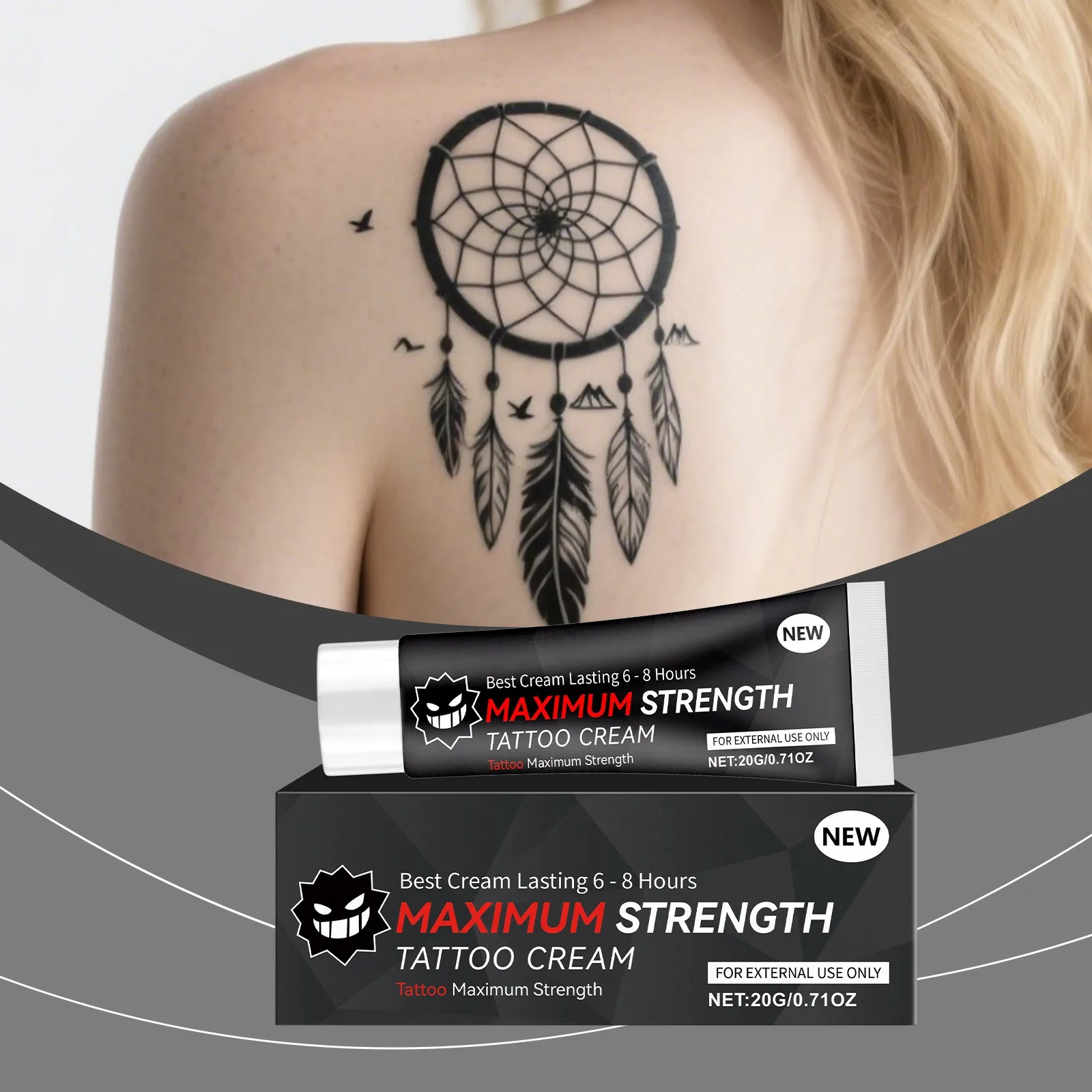 Tattoo Soothing Repairing Gel 6-8 Hours Lasting, Soothing Aftercare Gel For Tattoos, Moisturizing Skin Care, Fade-Mark Care Gel