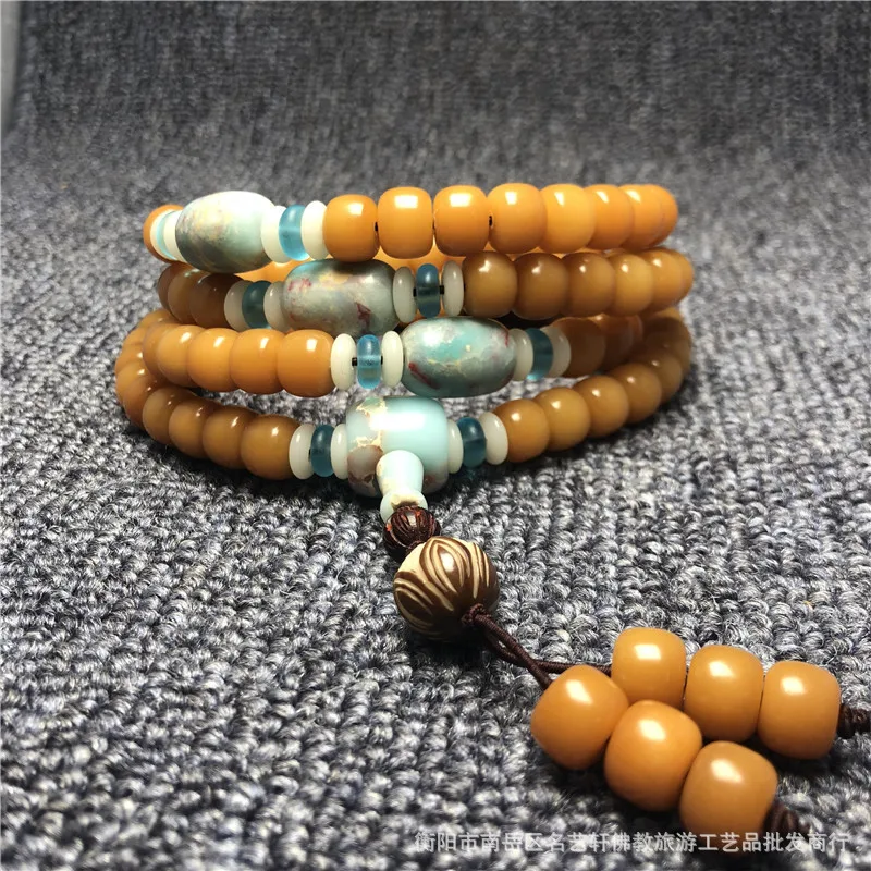 Design108Bodhi Bracelet pieces with Shoushan Stone Weathered Bodhi Root Shaped Bead Bracelet10*8mm