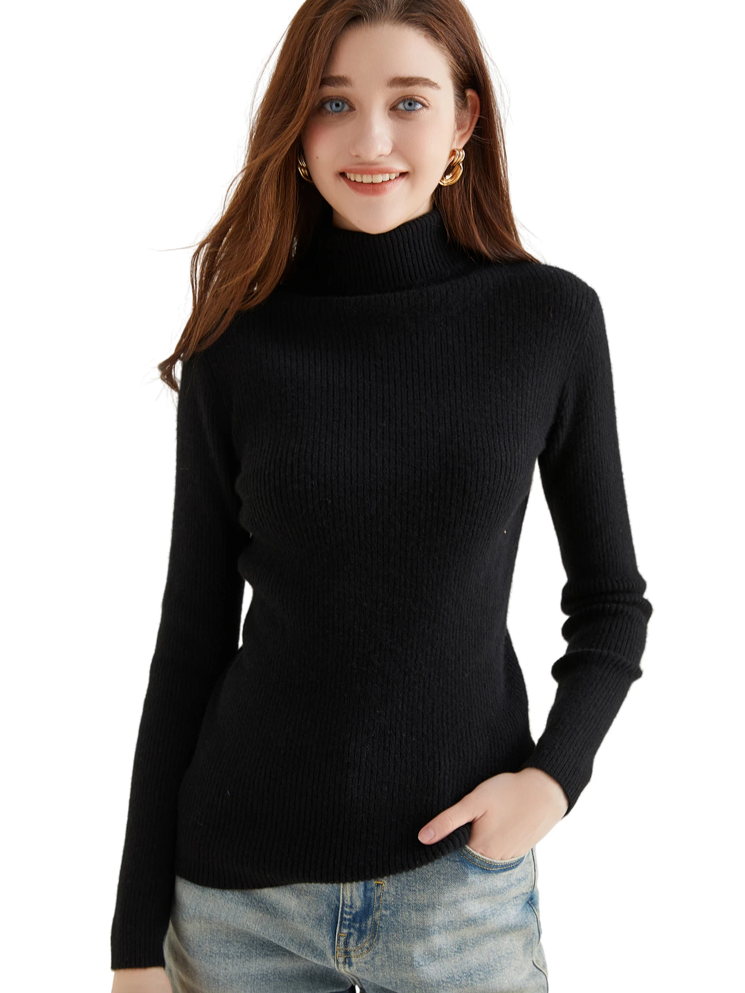 Turtleneck Sweaters Cashmere Sweater Women 100% Cashmere Ladies Tops 2023 Long Sleeve Knitwears Wool Knit Pullover Women Clothes