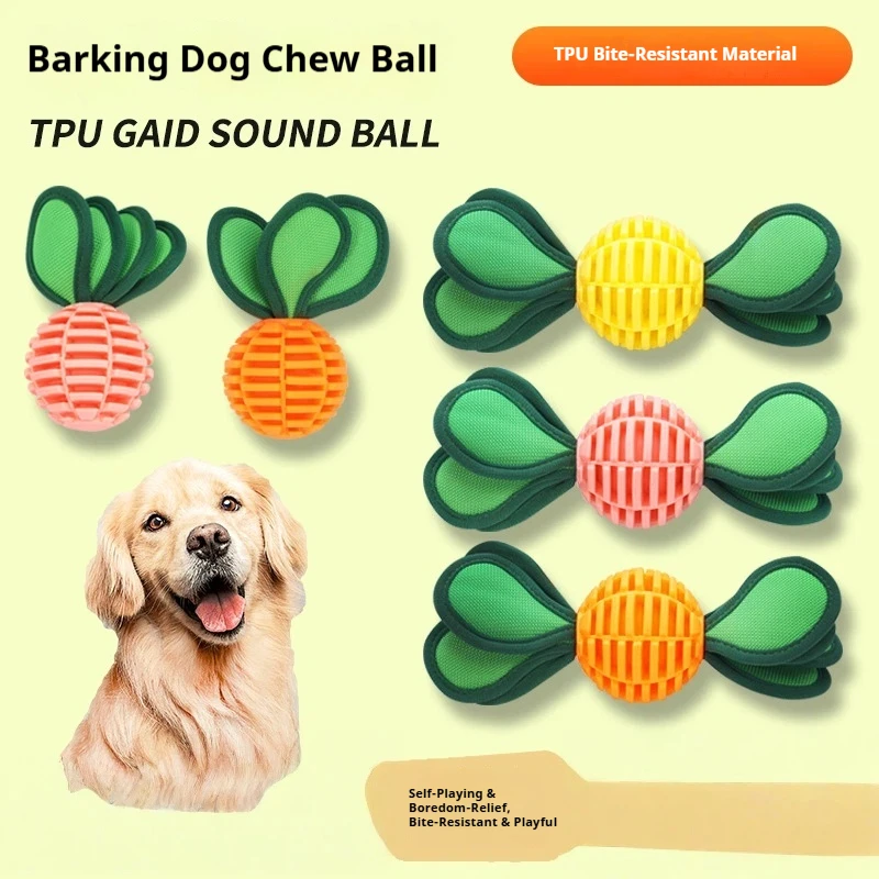 

Dog Chew Toy Squeaky Ball Tpu Bite Resistant Leaking Food Interactive Puzzle Teeth Grinding Self Entertaining For Adult Pet Dogs