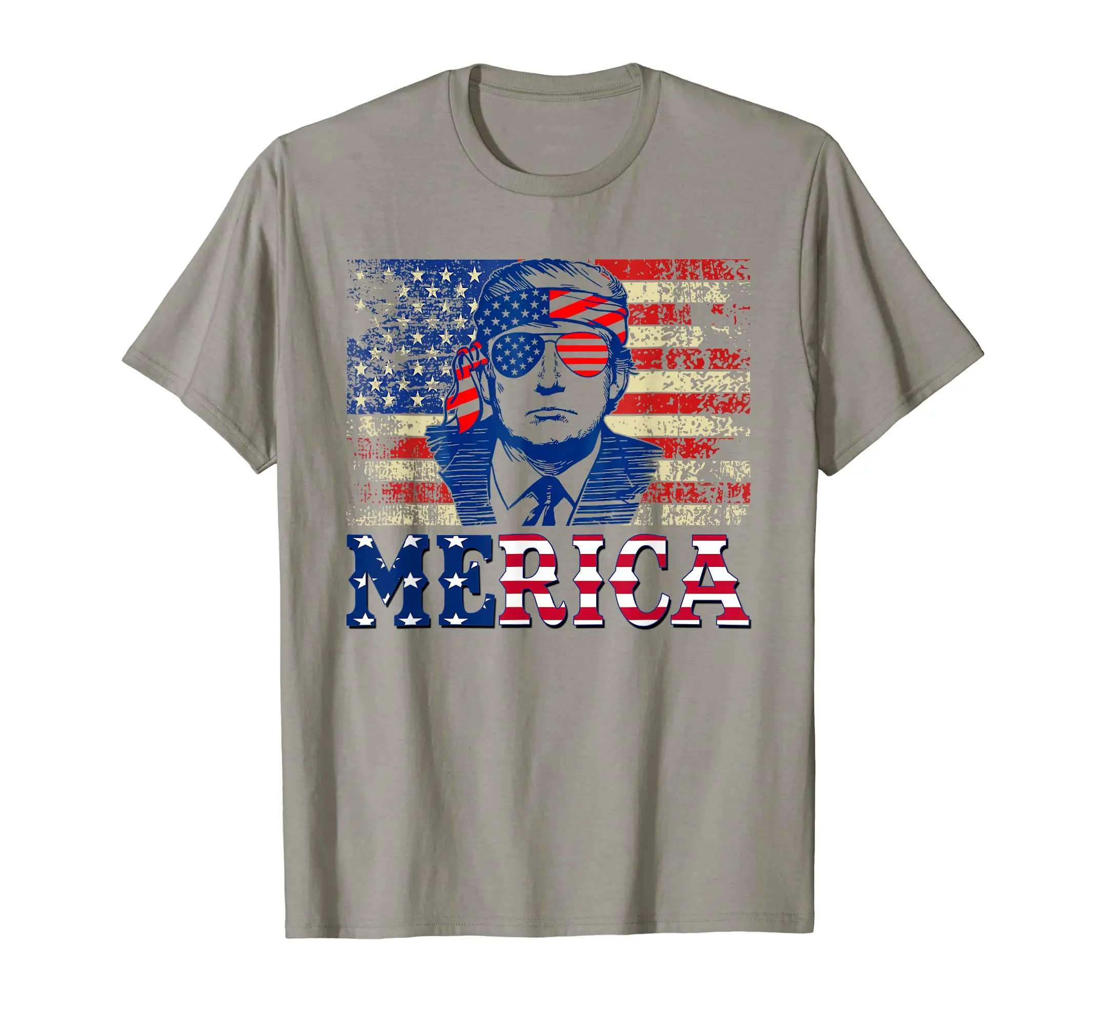 TRUMP MERICA Shirts Fourth 4th Of July Trump American Flag T-Shirt