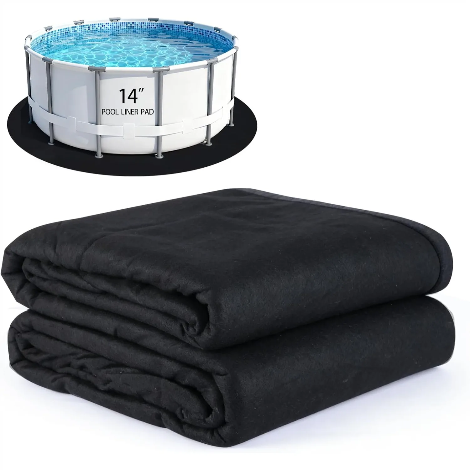 Thicker Round Pool Liner Mat, Above Ground Pool Pad with Puncture Protection, 13.94ft