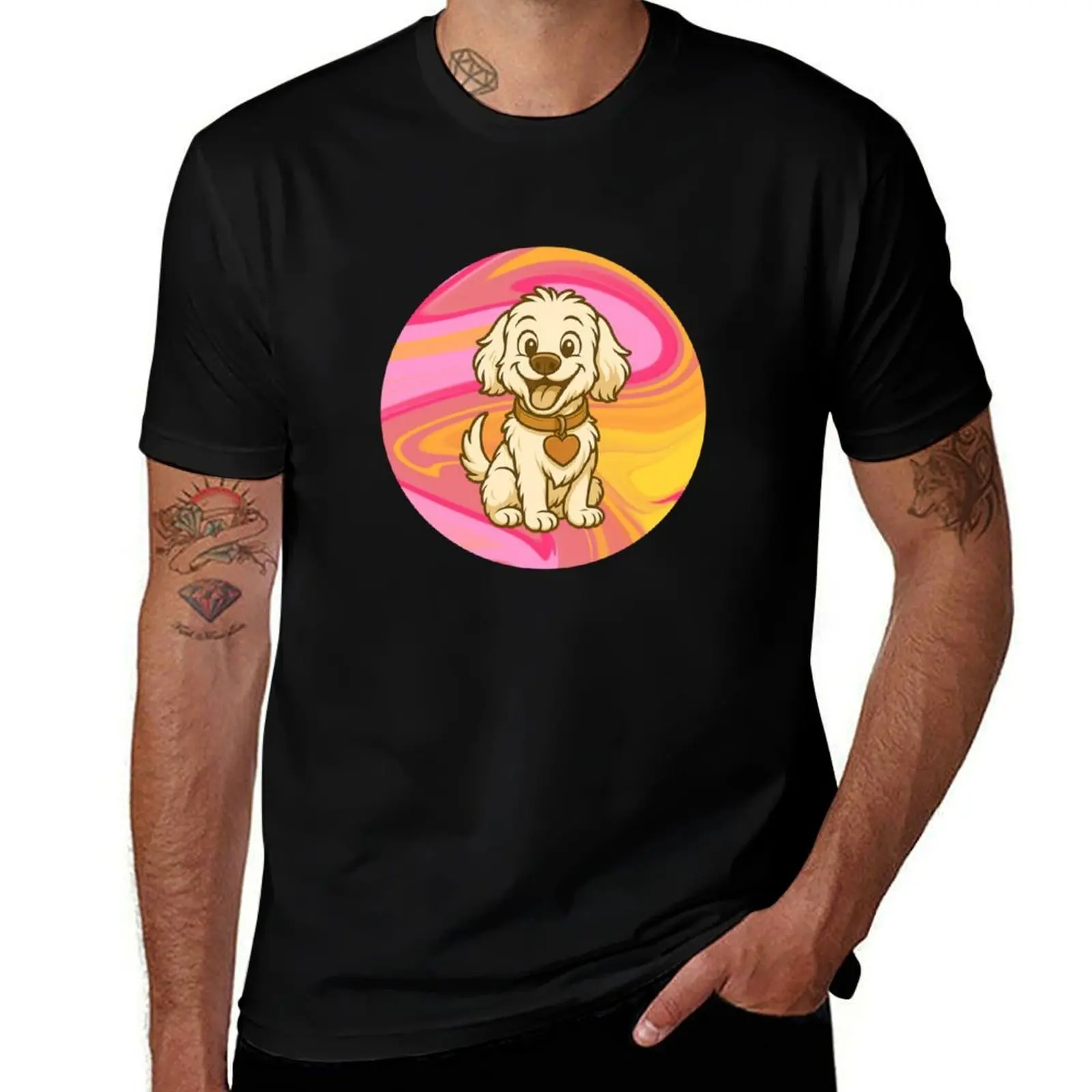 

Psychedelic Pink Cavoodle Happy White T-Shirt affliction shirts anime figures Short sleeve tee vintage t shirt men