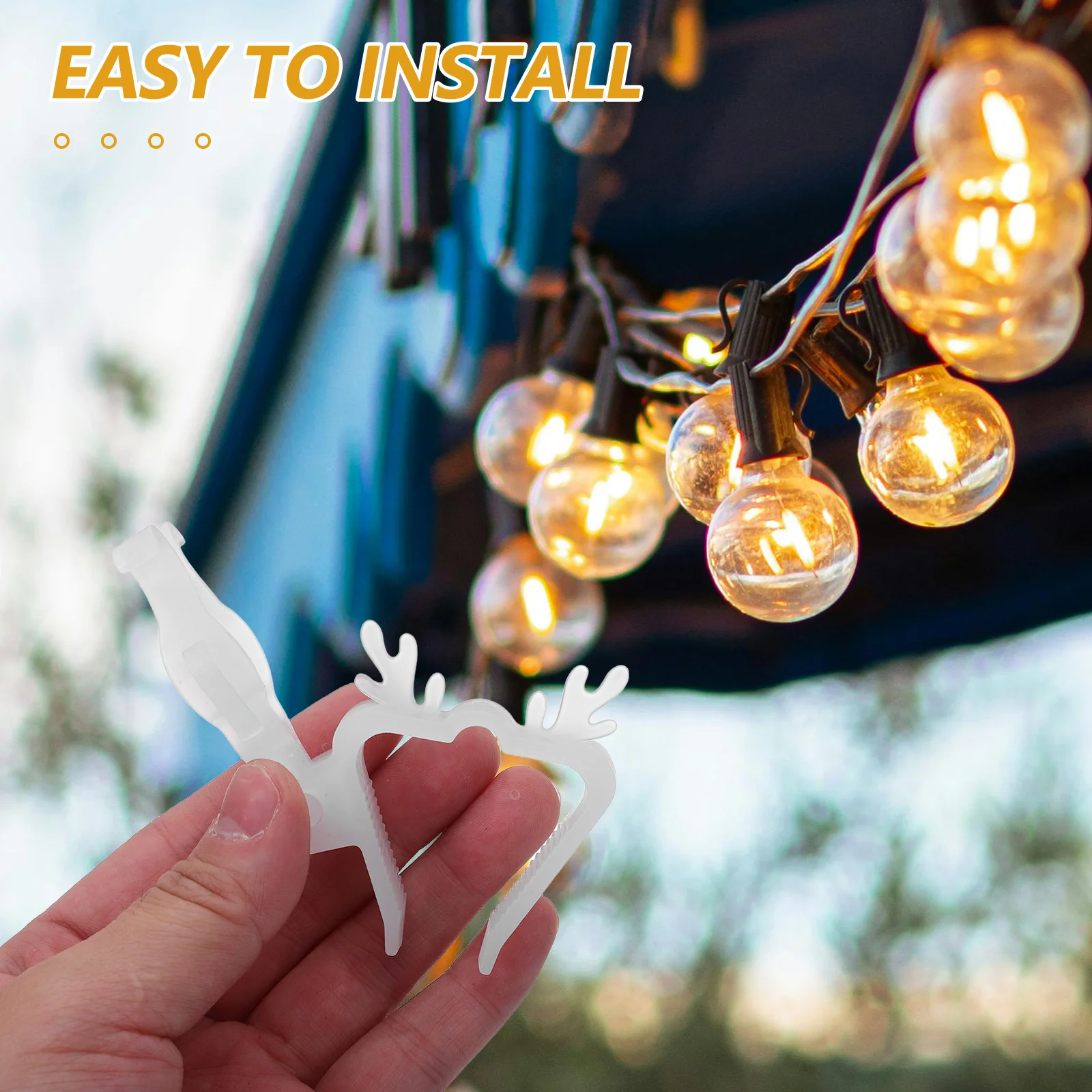 

10Pcs Christmas Light Clips Outdoor Weatherproof Plastic Holders Quick Install for String Lights Gutter Patio Clip LED Light