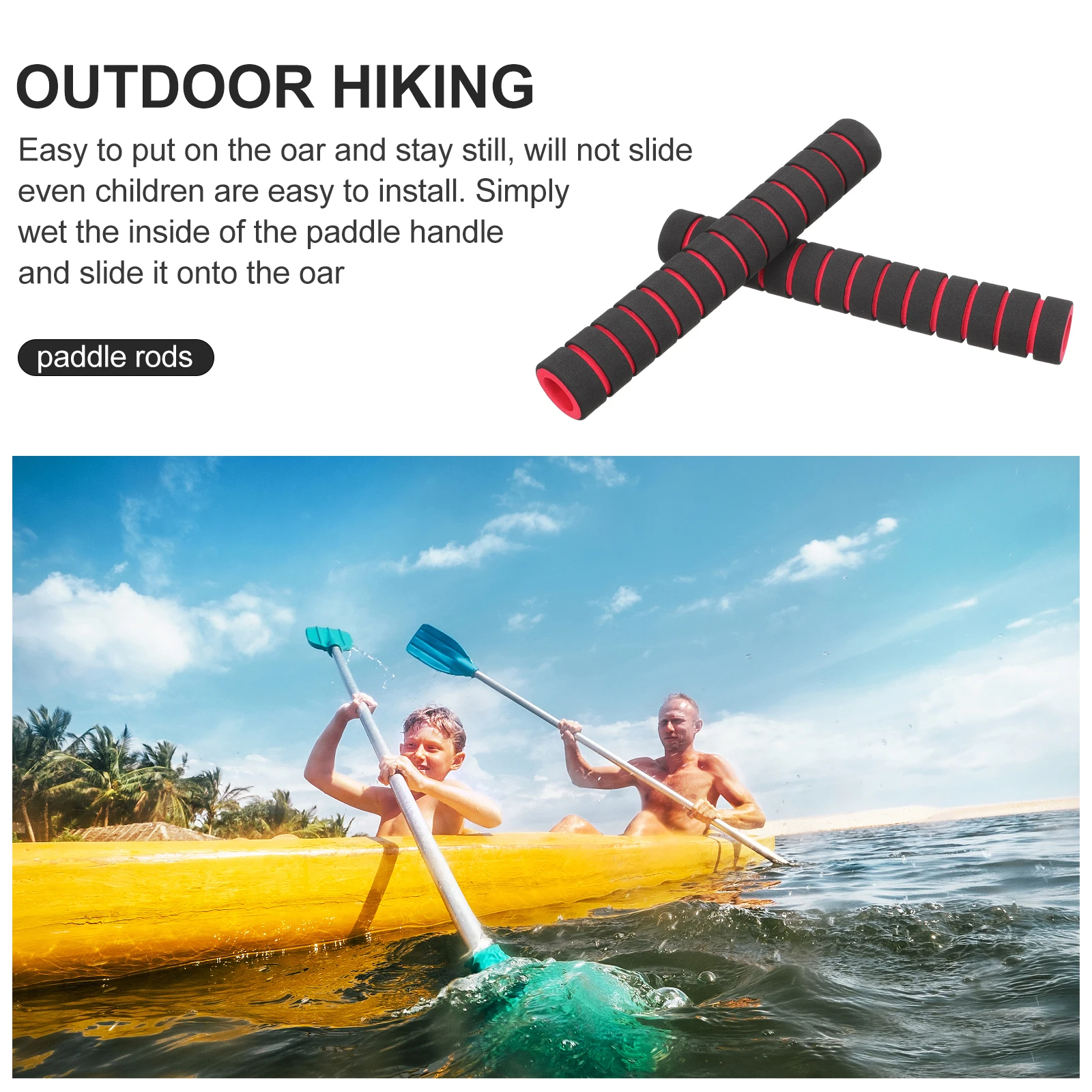 

2pcs 22CM Non-Slip Kayak Paddle Grips Soft Foam Sponge Covers Long Shaft Protective Case Comfortable Durability Green Color Anti