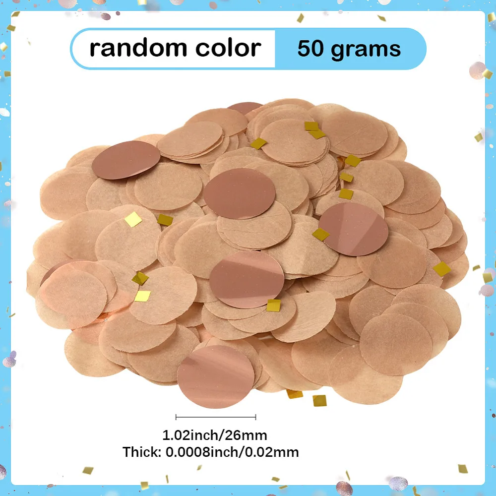 50G Paper Table Scatter Confetti for Party Decorations Round Mixed Color 26x0.02mm