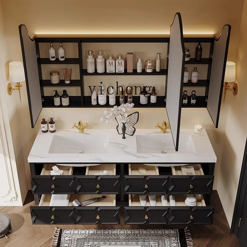 

FY1 Oak Bathroom Cabinet with Stone Wash Basin and Sink for Bathroom
