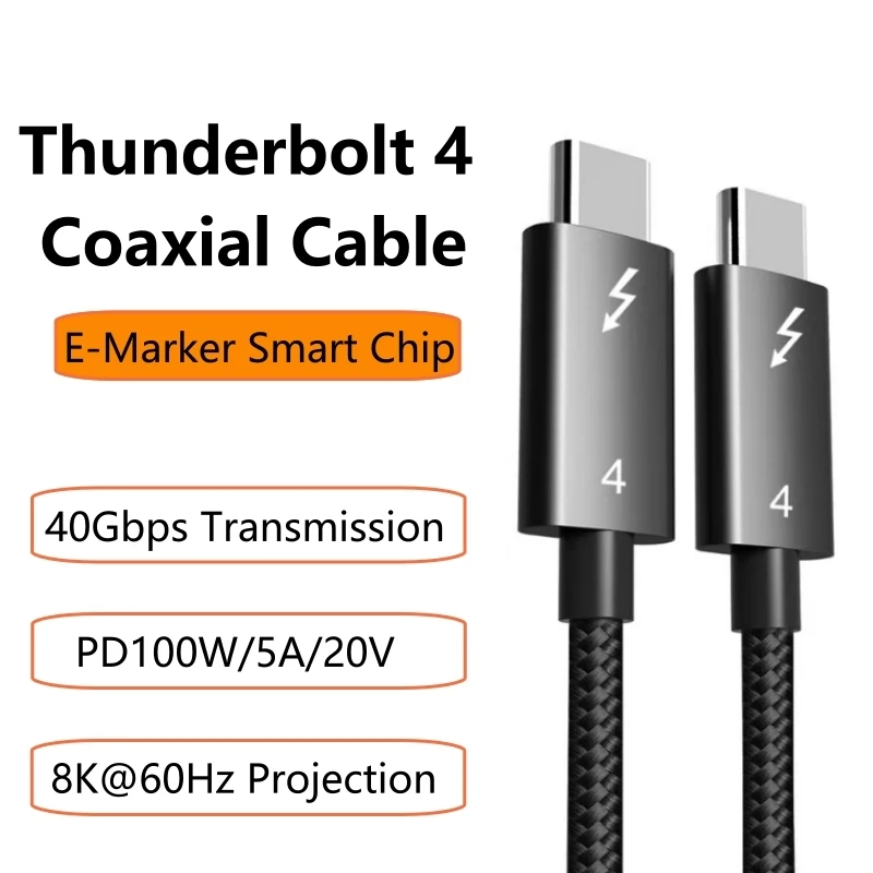 3M Thunderbolt 4 Cable Full Function 40G 8K 60Hz Video USB Type C PD100W 5A Fast Charging USB-C Data Cable for Macbook Hard Disk