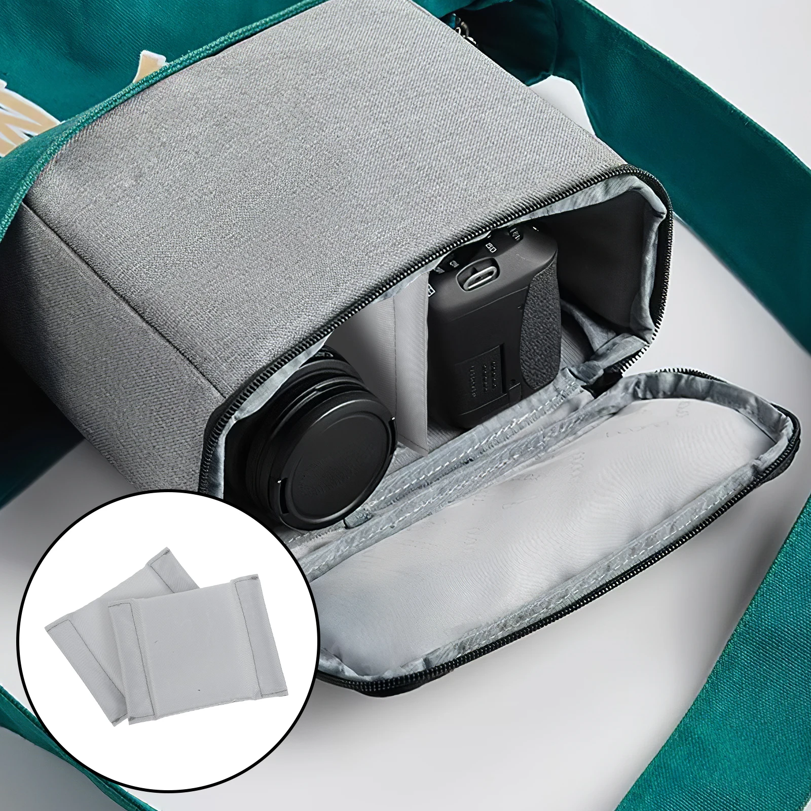 

2pcs Camera Bag Dividers Lightweight Shockproof Adjustable Layout Fiber Fleece Cushion Separator Protective Lens Insert Camera