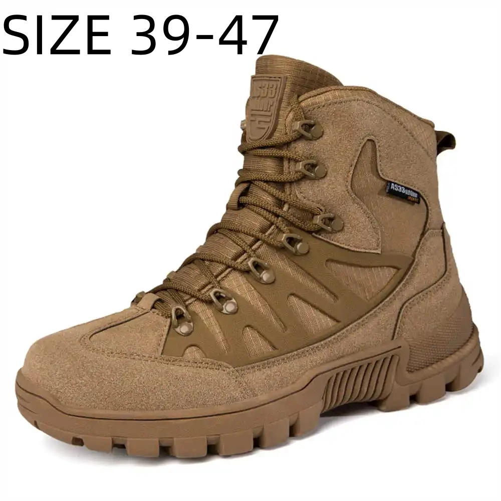 

Men's Ankle Boots Autumn and Winter Hight Top Thick Heel Men Boots Outdoor Non Slip Work Hiking Shoes Motocycle Boots Size 39-47