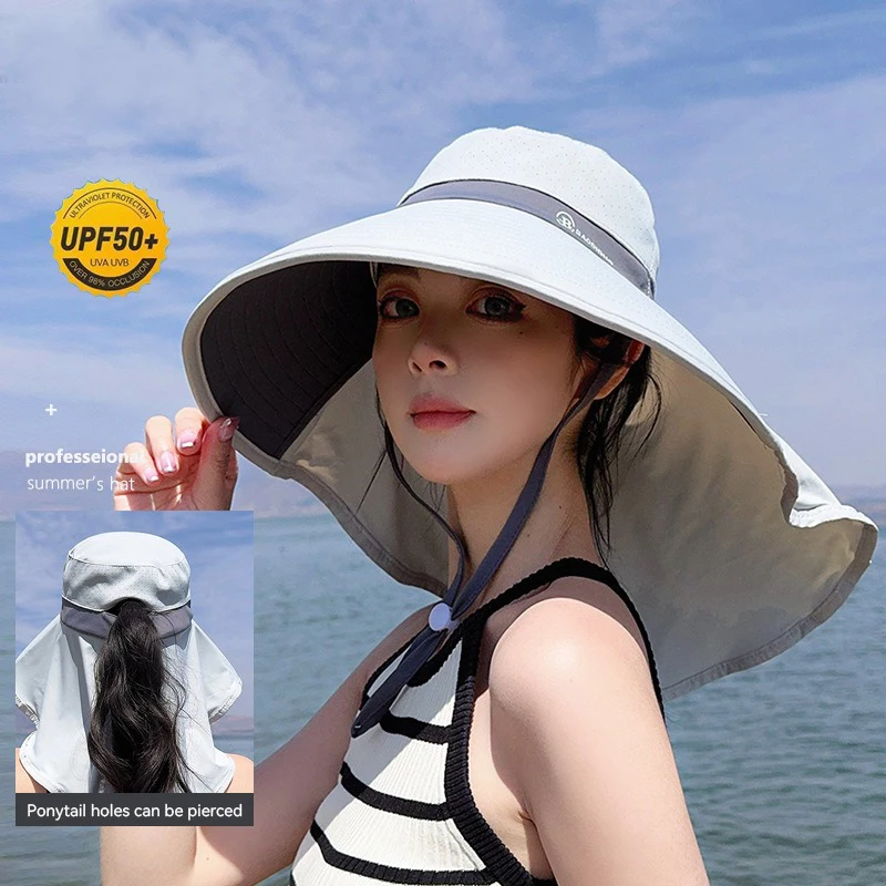 

Summer breathable shawl Neck protector Fisherman's hat Outdoor large brim sunblock hat Mountain riding UV protection visor