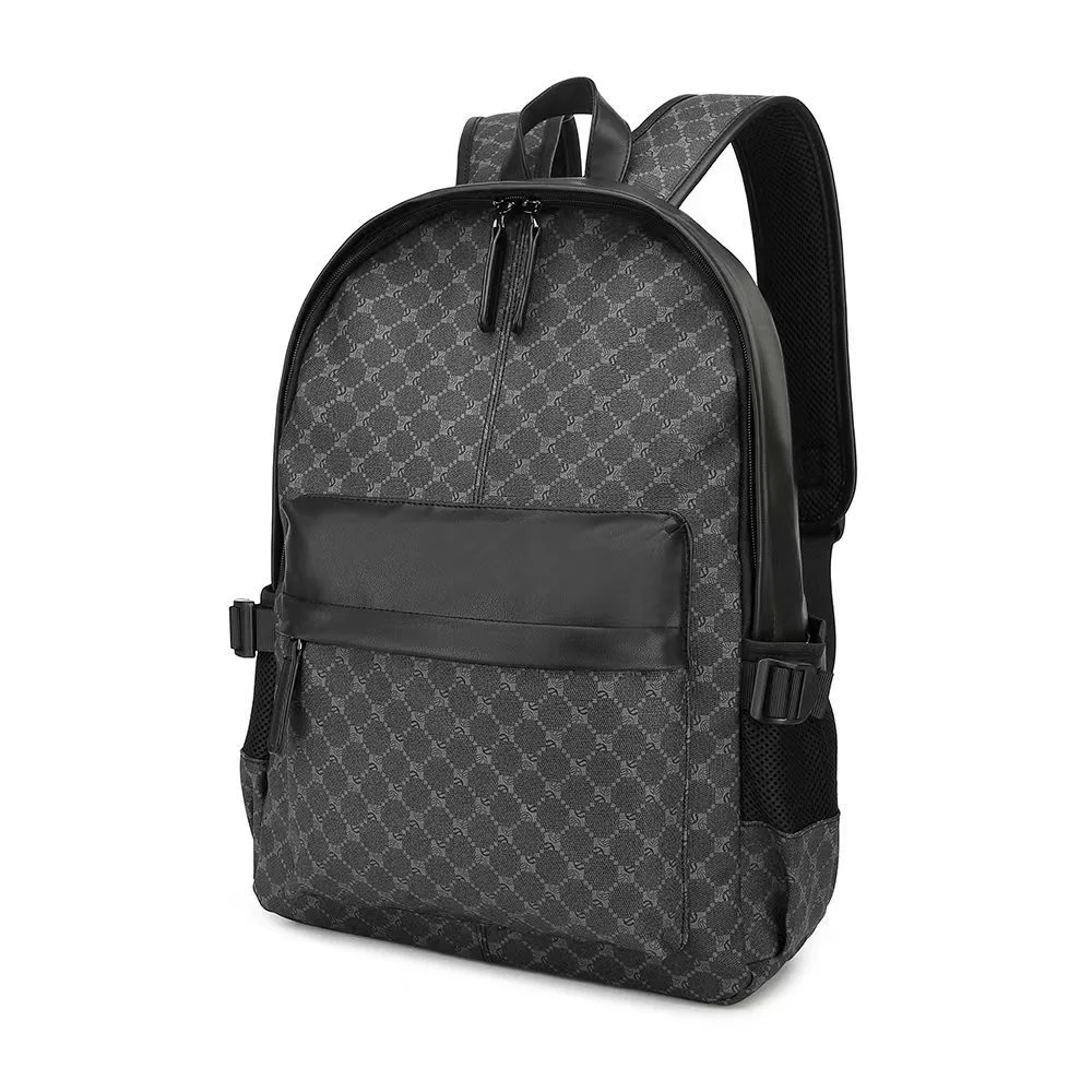 Business PU-Leder Reise Freizeit Student große Kapazität Herren Laptop Rucksack Schultaschen – Detail 5