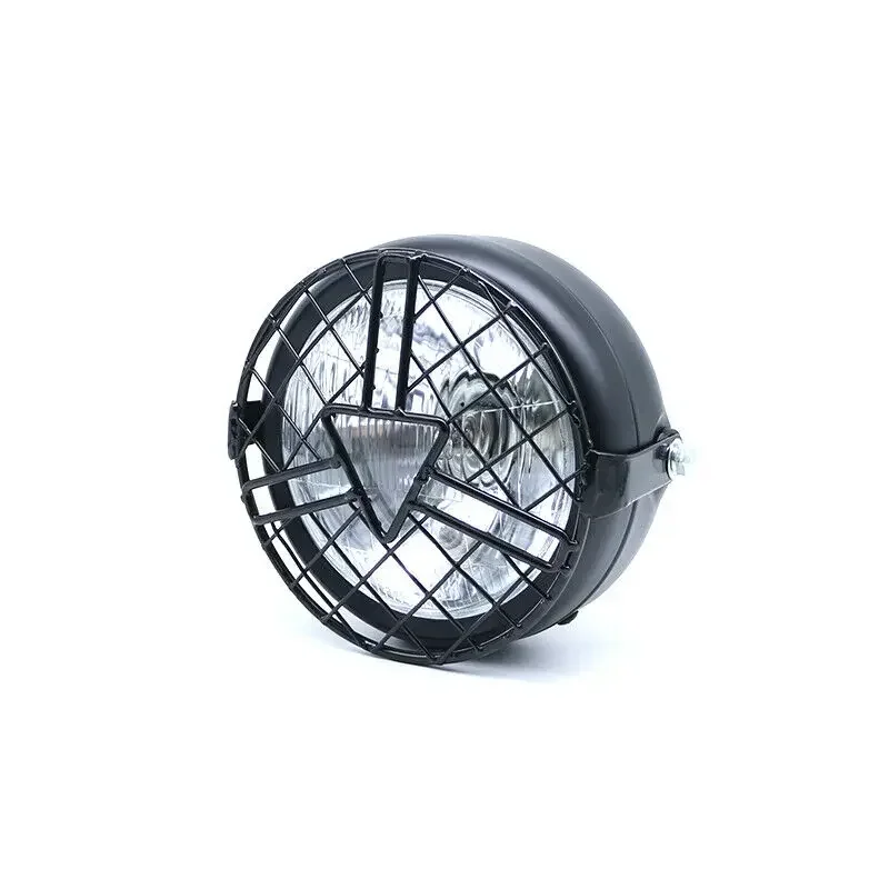 Motorcycle Side Mount Arrow Style Cover Clear Retro Headlight Cafe Racer Cruiser image 2