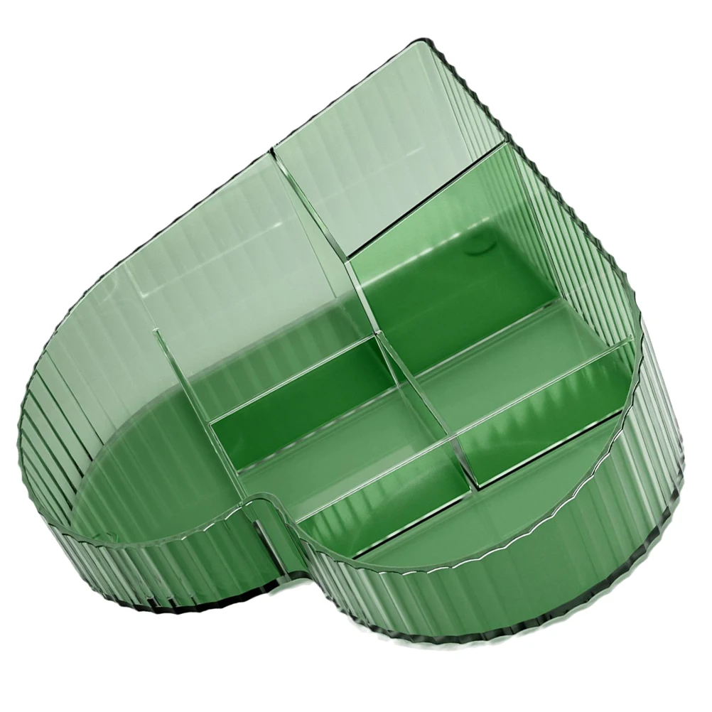 

Transparent Storage Box Desktop ganizer Green Multi Functional Vanity Makeup Counter Lotion Nail Hair Jewellery Tidy