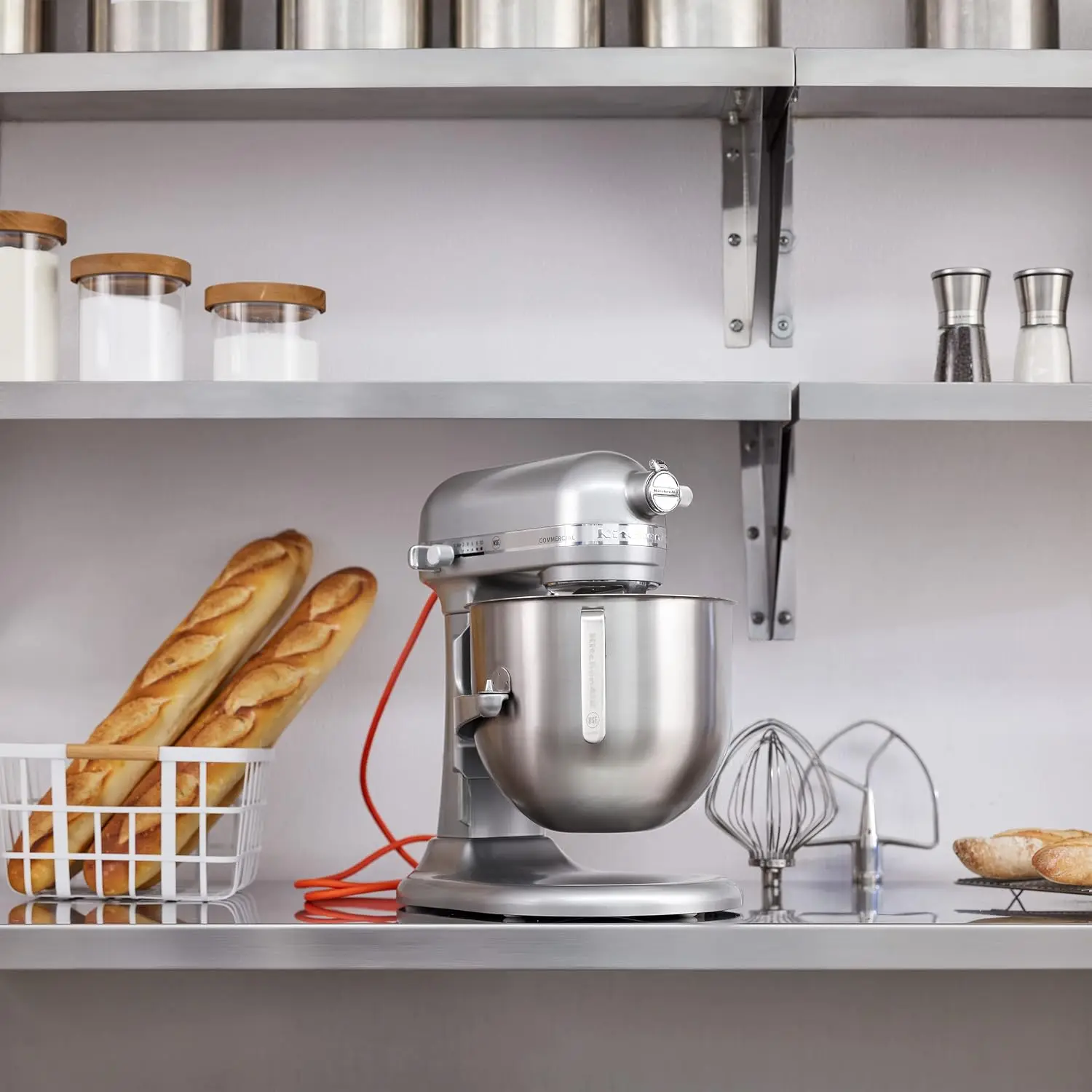 KitchenAid KSM8990CU 8-Quart Commercial Countertop Mixer, 10-Speed, Gear-Driven, Contour Silver view 2
