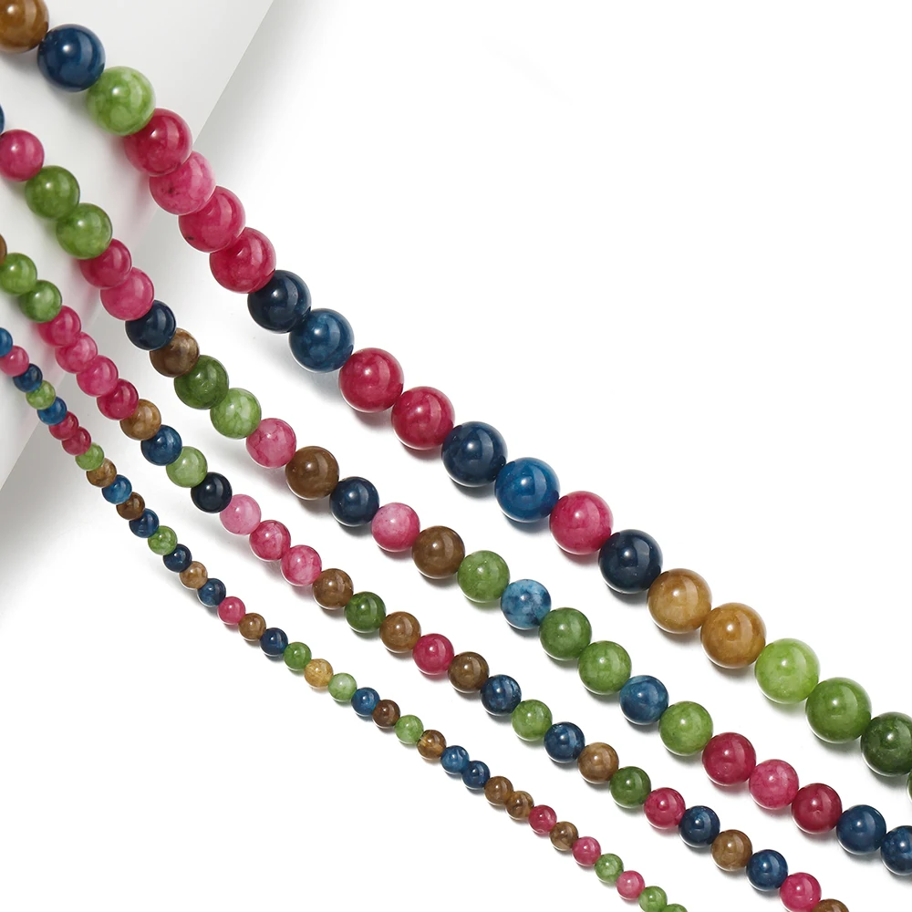 

10Pcs/lot 6-10mm Natural Stone Round Beads Charm Colorful Spacer Bead for DIY Bracelet Necklace Jewelry Makings Supplies