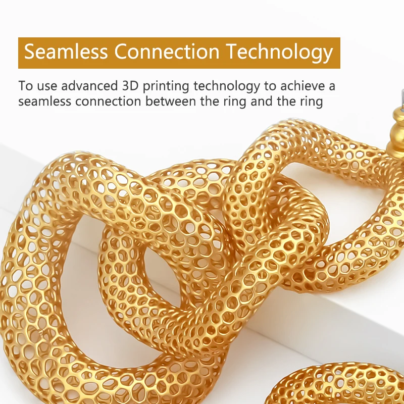 IVOG Hollow Out Multi Ring Earrings For Women 18K Gold Plated Pendientes Perfect Dangling Fashion Jewelry Party Gift