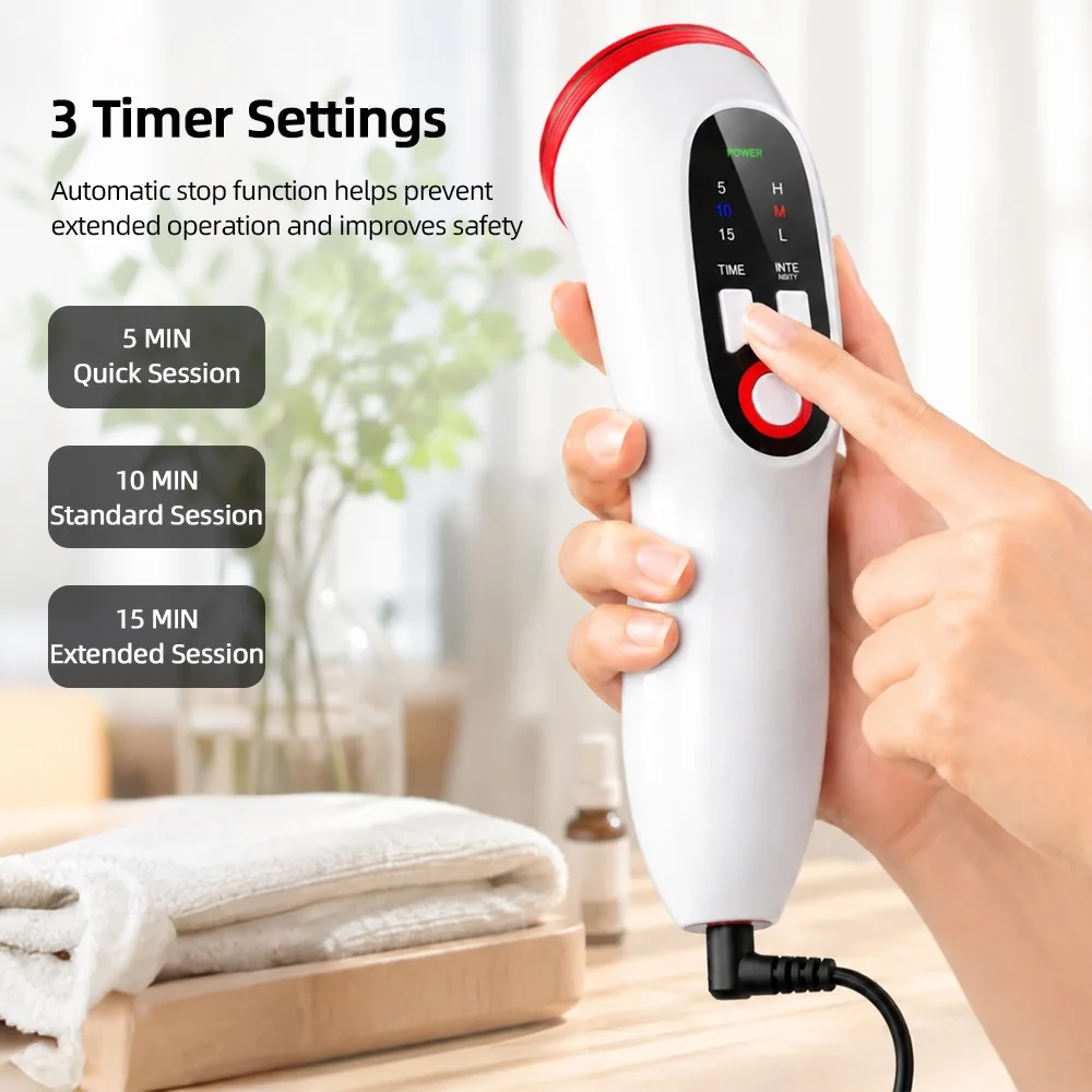 1MHz Handgehaltenes Ultraschall-Physiotherapiegerät, tragbares Körpermassagegerät mit 3 Intensitätsstufen und Timer-Einstellungen zur Muskelentspannung – Detail 7