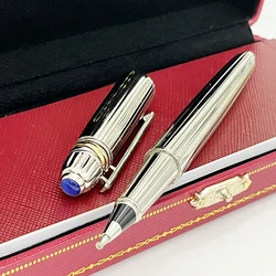 Lanlan CT Classic Metal Signature Pen Silver With Blue Drill Ballpoint Pens Comfortable Writing Stationery