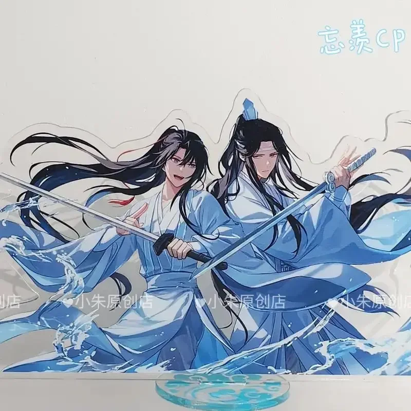 Anime arcymistrz demonicznej uprawy rysunek stojak akrylowy Wei Wuxian figurka ozdoby na biurko Lan Wangji statua akrylowa zabawka prezent