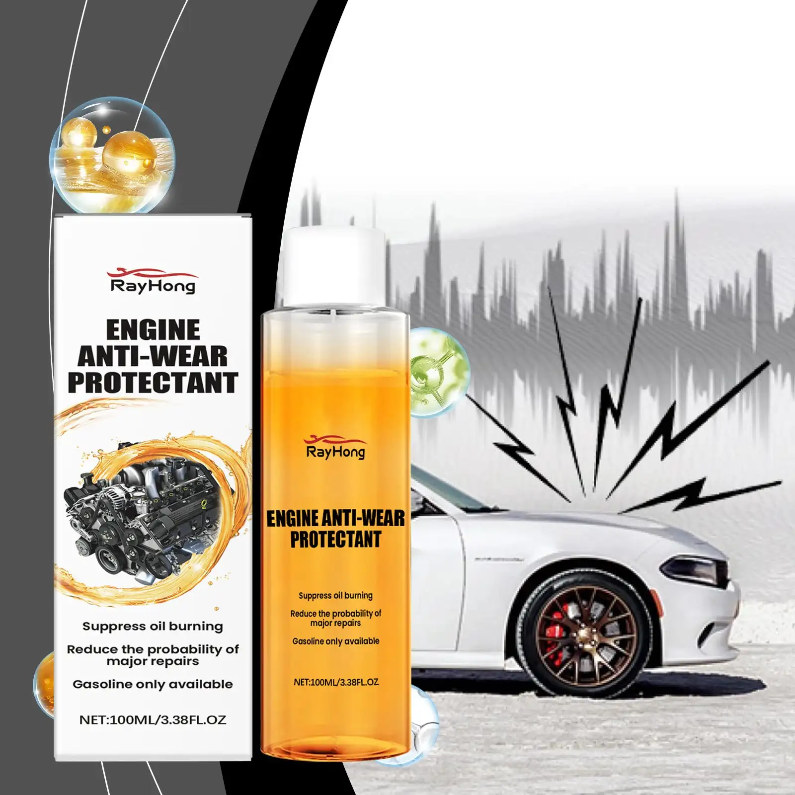 

100ml Engine Anti-Wear Protective Agent Noise Reduction Jitter Strong Burning Engine Oil Liquid Additive Car Supplies