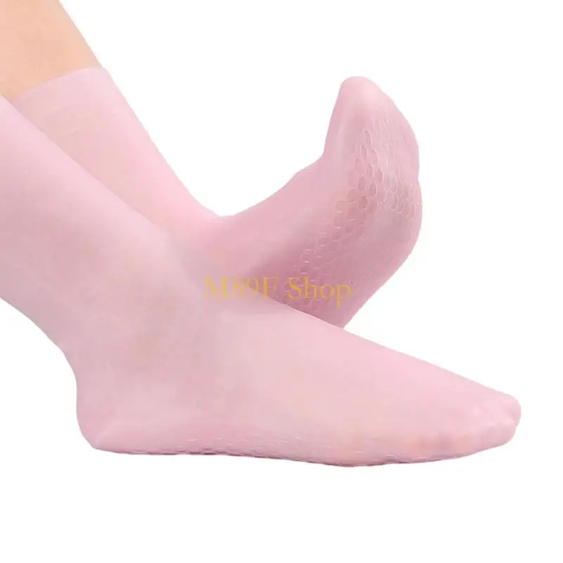 M89F 1 Pair Long Silicone Socks For Deep Moisture And Foot Health Improvement