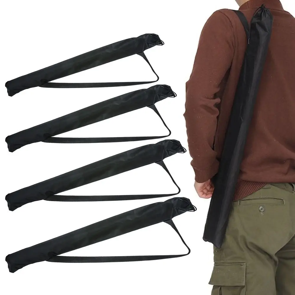 

Fishing Rod Bag With Shoulder Strap Umbrella Storage Bag Foldable Black Sticks Holder Handbag Hiking Travel Walking