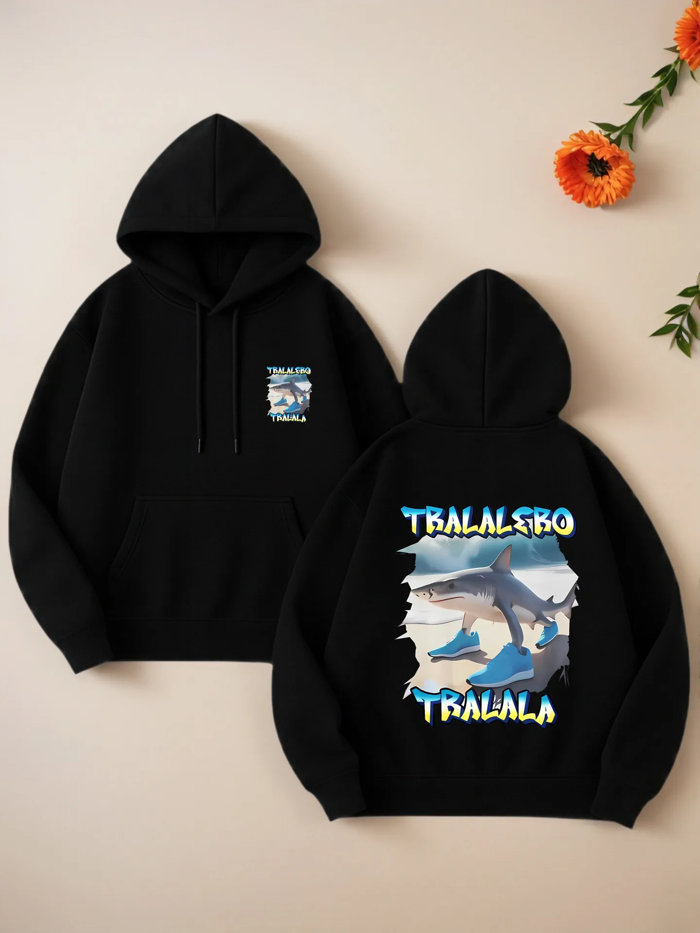 

Женская толстовка с графическим рисунком, мультяшный принт акулы, эстетика уличной одежды, удобная ткань, повседневная повседневная одежда, для подростков