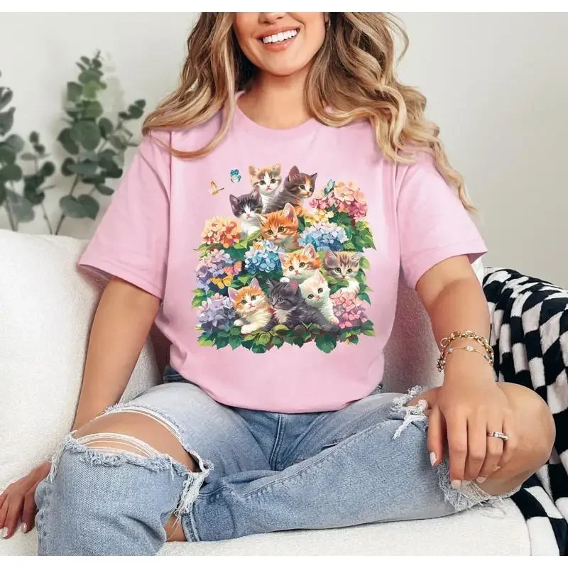 Cottagecore CaT T Shirt Adorable Kitten For Lover Christmas Cute Her