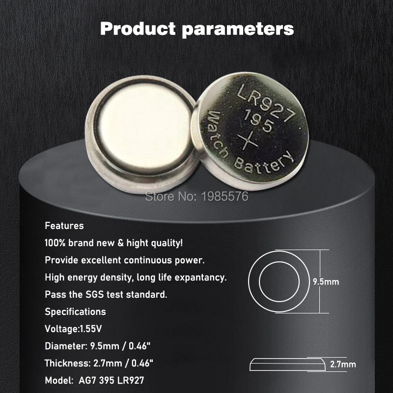 30 قطعة 1.5V 395 SR927SW 399 SR927W LR927 LR927W SP395 SR927 610 AG7 ووتش زر عملة خلية البطارية